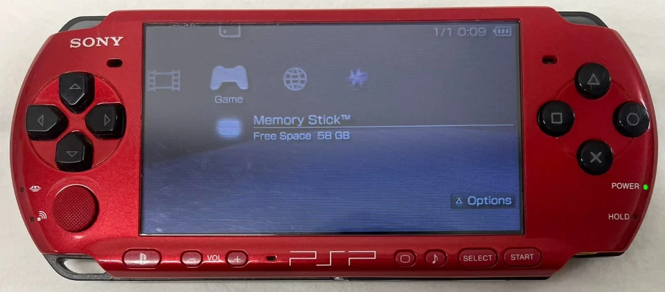 PSP 3000 Rojo y Negro / Batería Nueva / Cargador / ¡Sin Región!!! Foto 3 de 4