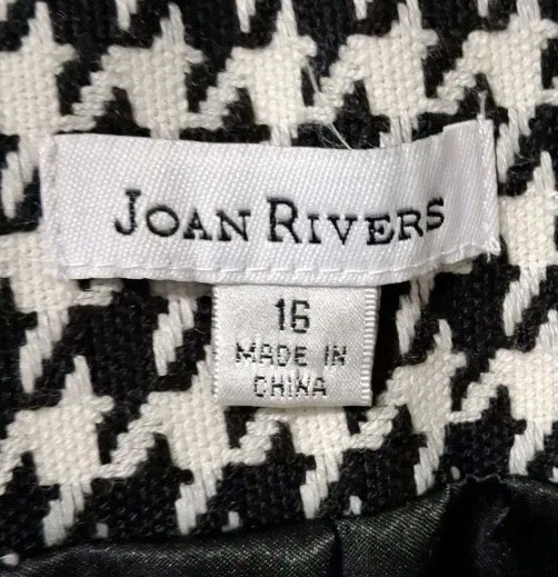 Blazer Joan Rivers para mujer 16 pata de gallo parche en el codo Preppy Academia botón dorado Foto 3 de 4