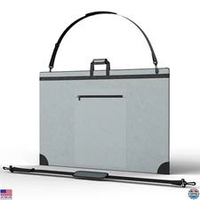 Grey Art Portfolio Bag 24x36, Waterproof & Lightweight Carrying Case with