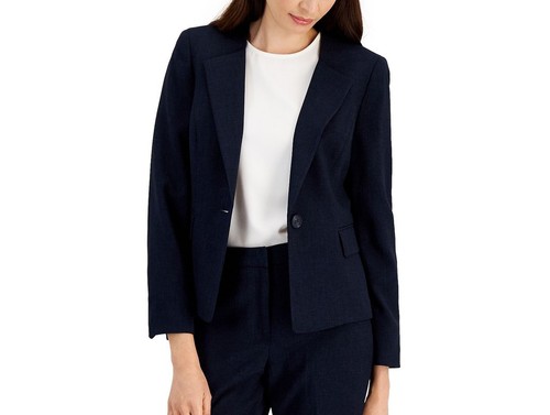 Le Suit Women's Petite Kate One-Button Suit Jacket (Indigo, 12P) - Picture 2 of 4