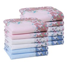 Handkerchiefs Women Soft Cotton Floral Ladies Dainty Hankies Daily Wedding