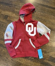Gen 2 University Of Oklahoma Stadium Colorblock Full- Zip Hoodie Boys M 5/6 NWT