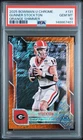 2025 Bowman Chrome University Football Orange Shimmer Refractor Gunner Stockton #131 PSA 10
