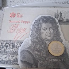 2019 £2 SAMUEL PEPYS TWO POUNDS - BRILLIANT UNCIRCULATED - BU COIN PACK
