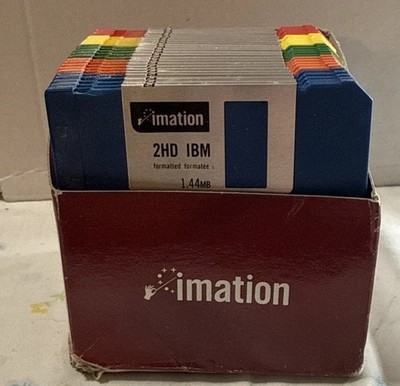 IBM Imation 2HD IBM 25 + 5 Free Total 30 Rainbow Diskettes 1.44 MB Brand New