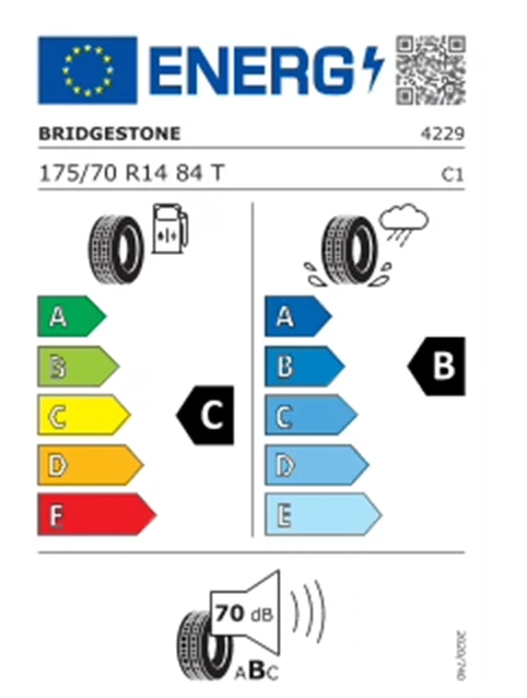 1x 175/70 R14 84T Sommer Reifen Bridgestone Ecopia B250 Demontage - Bild 2 von 2