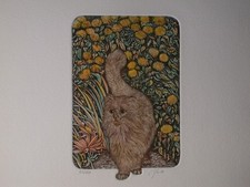 Norma C. HAUCK (1952) Gato persa en el jardín.