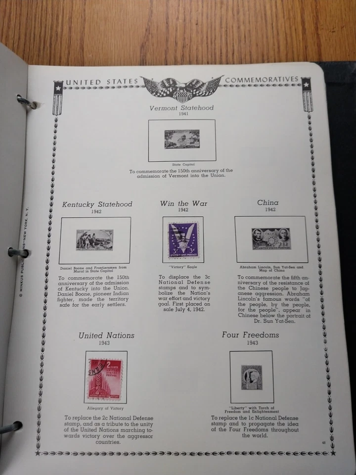 Vintage The American Commemorative Stamp Album Minkus Publications Inc 1960 - Изображение 4 из 4