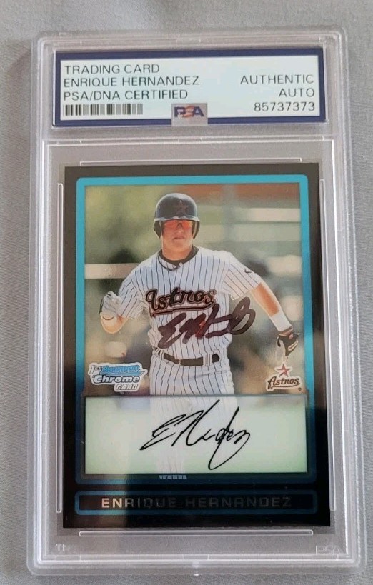 Enrique Kike Hernandez signed 2009 Bowman Chrome Baseball RC IP