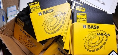 10x BASF 5,25'' DD Diskette Floppy - Einmal beschrieben - BASF MEGA