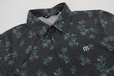 Travis Mathew Polo Shirt Mens Small Navy Heather Floral Golf Short Sleeve