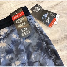 NEW Speedo Mens XXL Bondi Edge Boardshort 20 Tie Dye Blue Grey Swim Trunks NWT