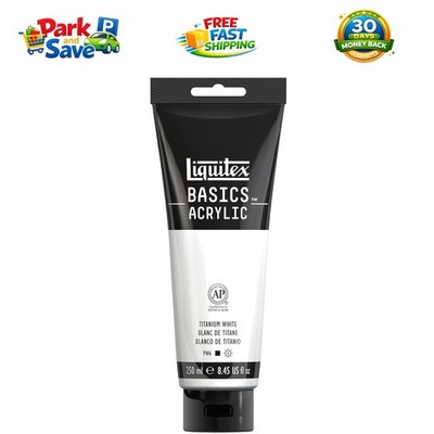 High Pigment BASICS Acrylic Paint, 250ml in Titanium White - Student-Friendly