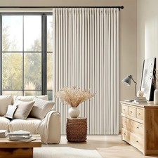 Pinch Pleated Blackout 90 Inch Bedroom Curtains 70 Inch Wide Linen Dual Layer...