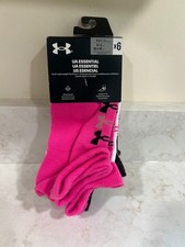 Under Armour UA Essential Youth No Show Socks - Pink/White/Black 6 pairs