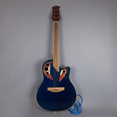 Akustische Gitarre Prestige Elektrifiziert IN Holz Color Blau Vintage Brown