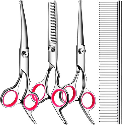 5 In1 Dog Grooming Scissors Kit, Professional Dog Scissors for Grooming with Saf