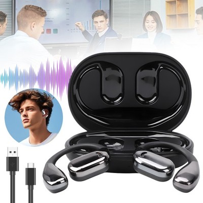 Bluetooth 5.4 Open Ear Kopfhörer Ear Clip Ohrhörer Sport AI Translator Earbuds