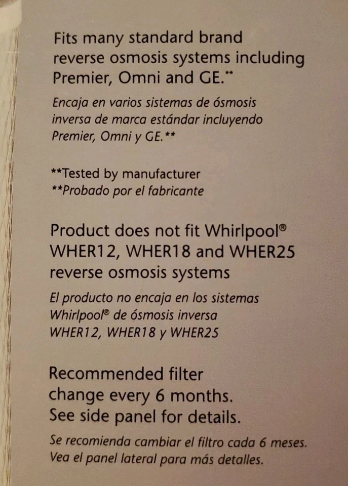 Genuine WHIRLPOOL Reverse Osmosis Replacement Water Filter (3 Pack) ~ NEW - Image 3 of 4