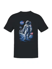Officially Licensed NASA Astronaut Lunar Walk Design Men's T-shirt