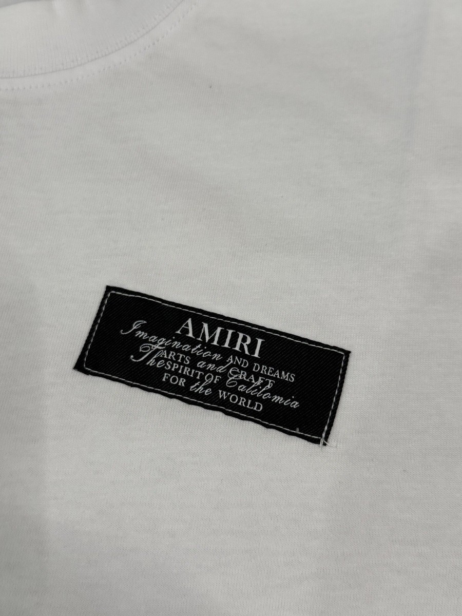 Amiri Spirit Logo Cotton Crewneck T-shirt ( S ) / White | eBay