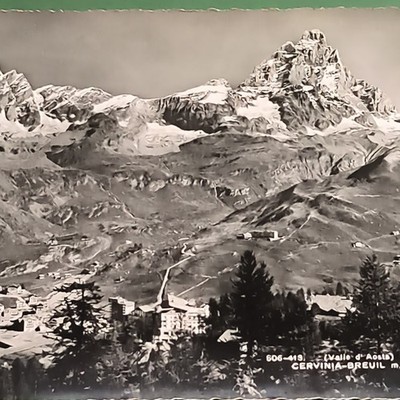 VALLE D'OSTA CERVINIA - BREUIL - UNTRAVELED BLACK AND WHITE POSTCARD