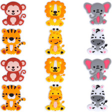 12Pcs Animals Silicone Focal Beads for Pens Zoo Silicone Beads for Keychain Maki