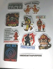 Firefighter Stickers Decals  Lot Of 10 Some Are Adult Themed FREE SHIPPING