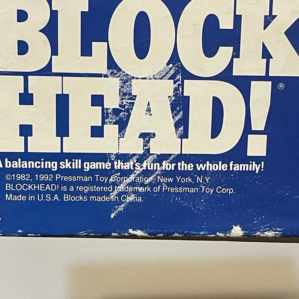 Pressman Vintage 1992 Blockhead Balancing Skill Game Wood Pieces Complete - Image 3 of 3