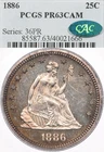 1886 25C PCGS PR63 CAM CAC Proof Seated Liberty Quarter Silver