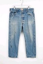 VTG Levis 501 Jeans Mens Sz 40x30 Blue Straight Button Fly Light Wash WPL423
