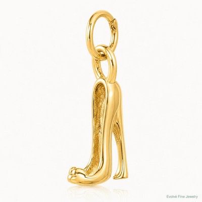 14k Gelbgold 3D High Heel Schuh Charm