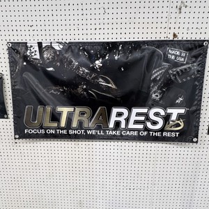 QAD UltraRest Archery Arrow Rest Banner Sign Black Made in the USA