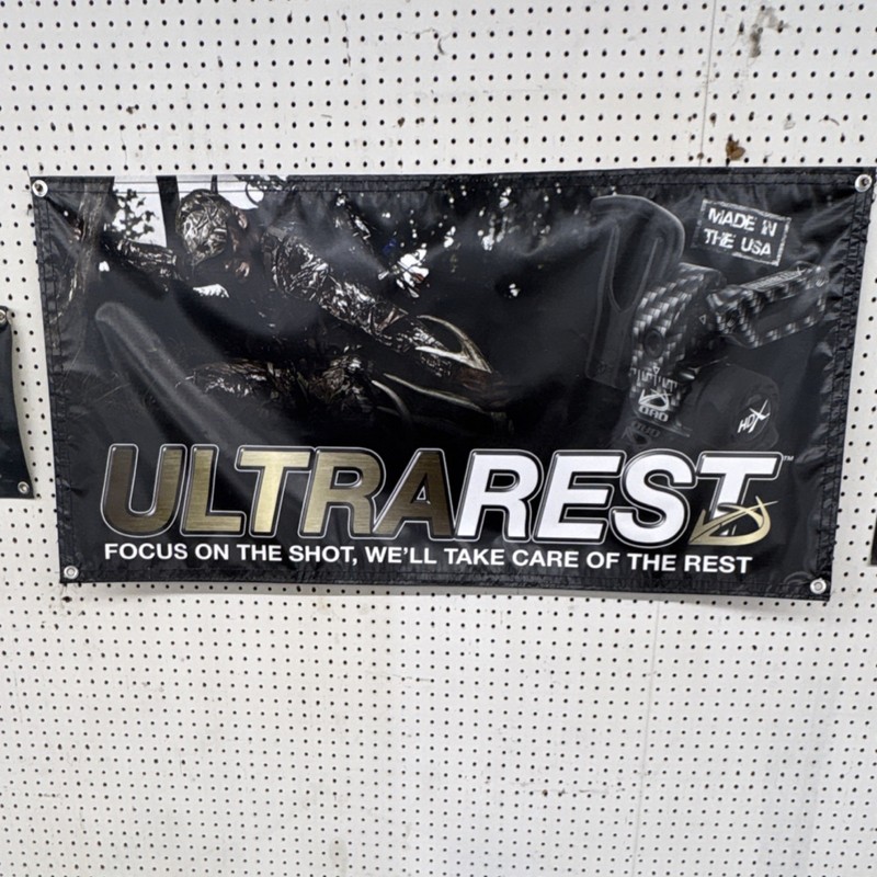 QAD UltraRest Archery Arrow Rest Banner Sign Black Made in the USA