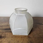 Antique Milk Glass Lamp Shade 2” Fitter Size Web Patern Unmarked