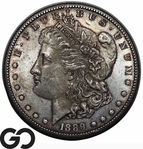 1889-S Morgan Silver Dollar Coin, Album Toner, Choice BU++