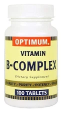 Optimum Vitamin B Complex Support Nervous System Health Supplement Tablet 100 Ct