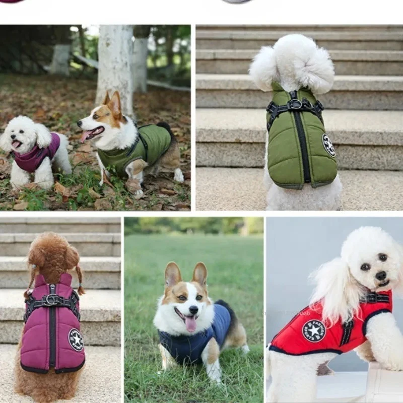 Pet Dog Jacket With Harness Winter Warm Dog Clothes Waterproof Dog Coat Outfits - Image 4 of 4
