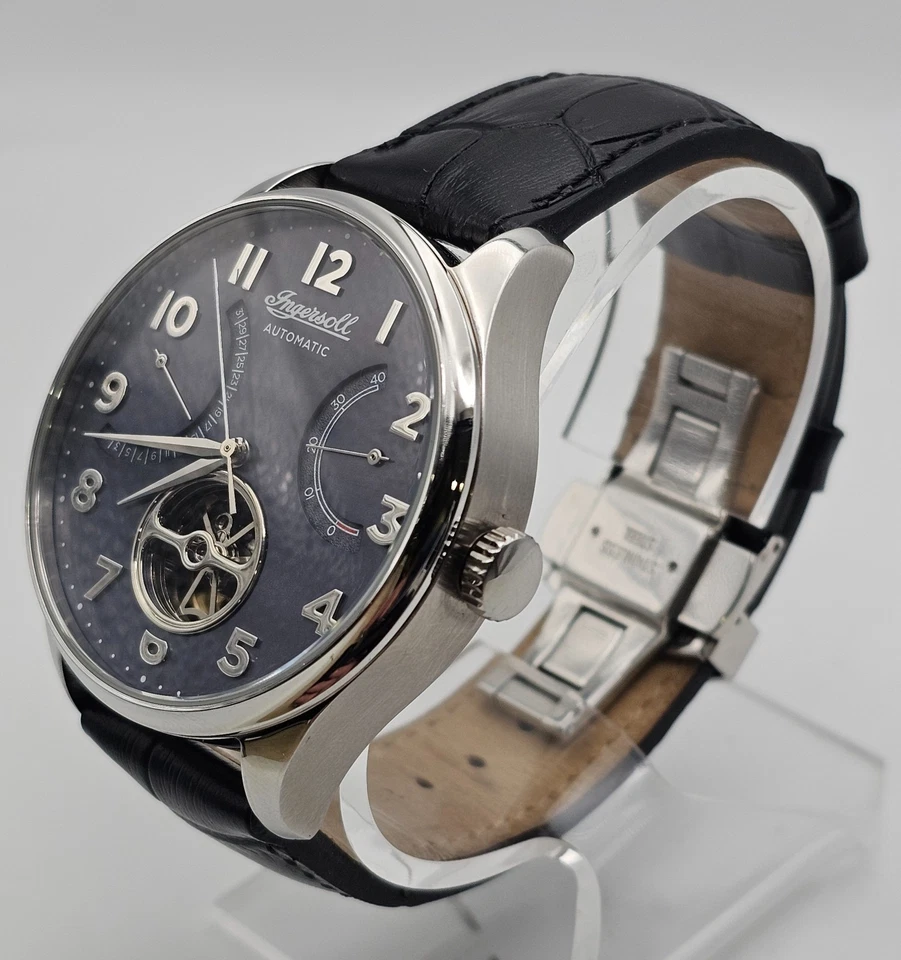 Ingersoll Hawley Stainless / Black Leather Automatic Retrograde Date, Power Rsv. - Image 2 of 4