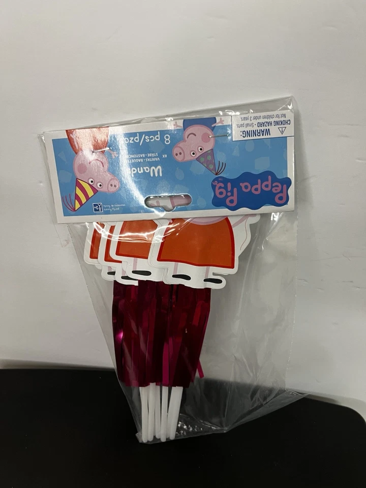 Varitas de papel de fiesta multicolor confeti Peppa Pig 10,5" x 5" (paquete de 8) fiesta divertida Foto 3 de 3