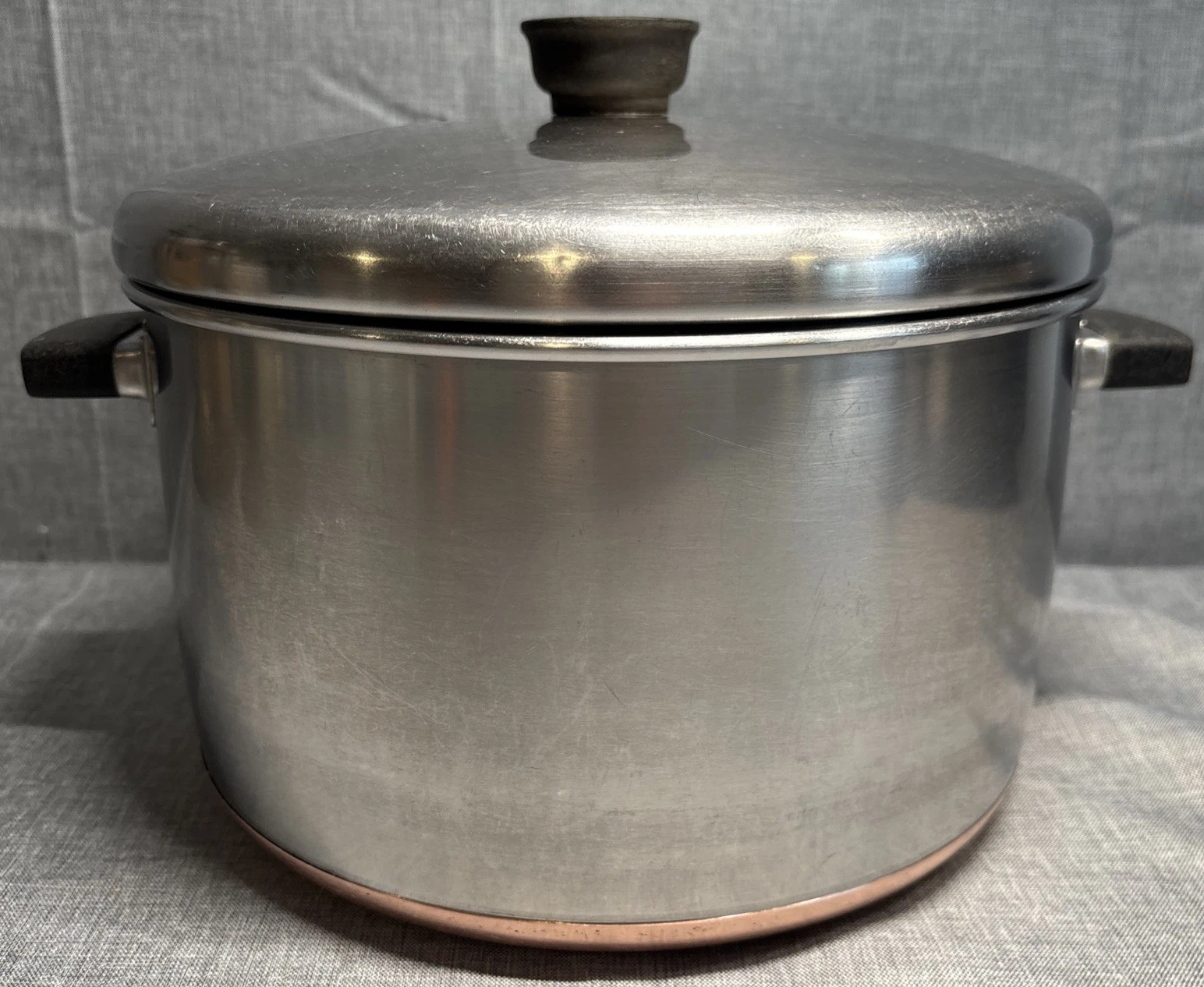 Vintage Maid of Honor Sears and Roebuck Copper Bottom 6 Quart Stock Pot with Lid