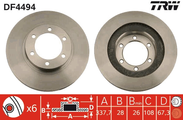 Disque de frein DF4494 TRW Toyota : roulez sereinement en ville et sur autoroute