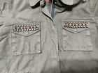 Saks 5th Avenue Brand 548 Studded Army GreenJacket Coat-100% Cotton-Medium — photo 3