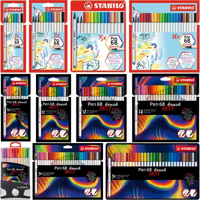 Premium Fibre-Tip Pen - STABILO Pen 68 Brush - Assorted Packs Sets Available