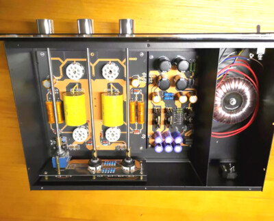 6SN7 6N8P preamp based on Rogue99 circuit board  DIY / power /casing