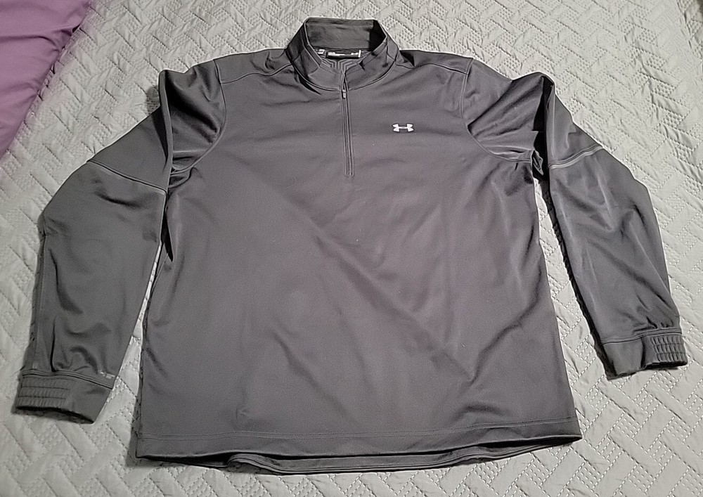 Under Armour Men’s Black Semi-Zip Loose Pullover Jacket Size L Large Gently Used