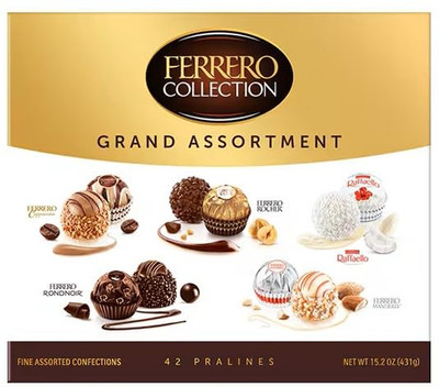 Ferrero Collection Grand Assortment Chocolate, 42 Fine Assorted Count, Net Wt 15