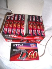 10 NEW Sealed  Audio Cassette Tapes TDK D60 High Output IECI Type 1