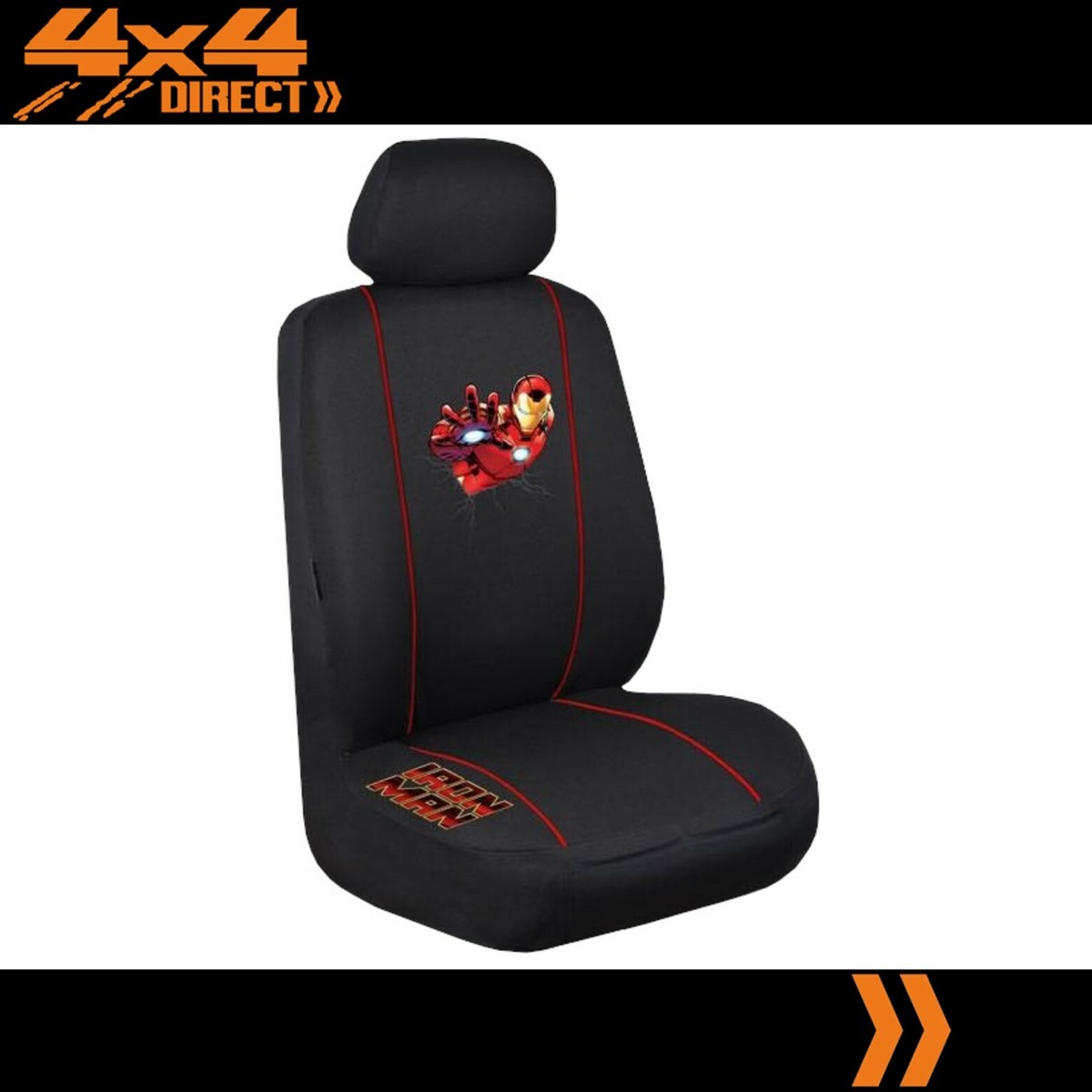 SINGLE LICENSED IRON MAN MARVEL AVENGERS SEAT COVER AIRBAG