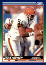 1990 SCORE NFL FOOTBALL Sports Trading Card #35 - MIKE JOHNSON, Cleveland Browns